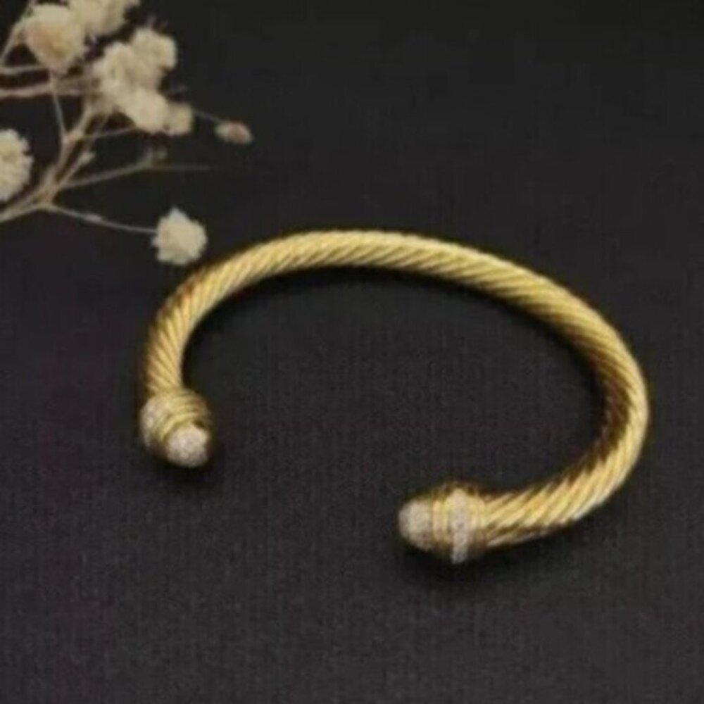 David Yurman Gold Cable Bracelet 7mm